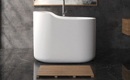 Aquatica True Ofuro Nano White Freestanding Solid Surface Bathtub05